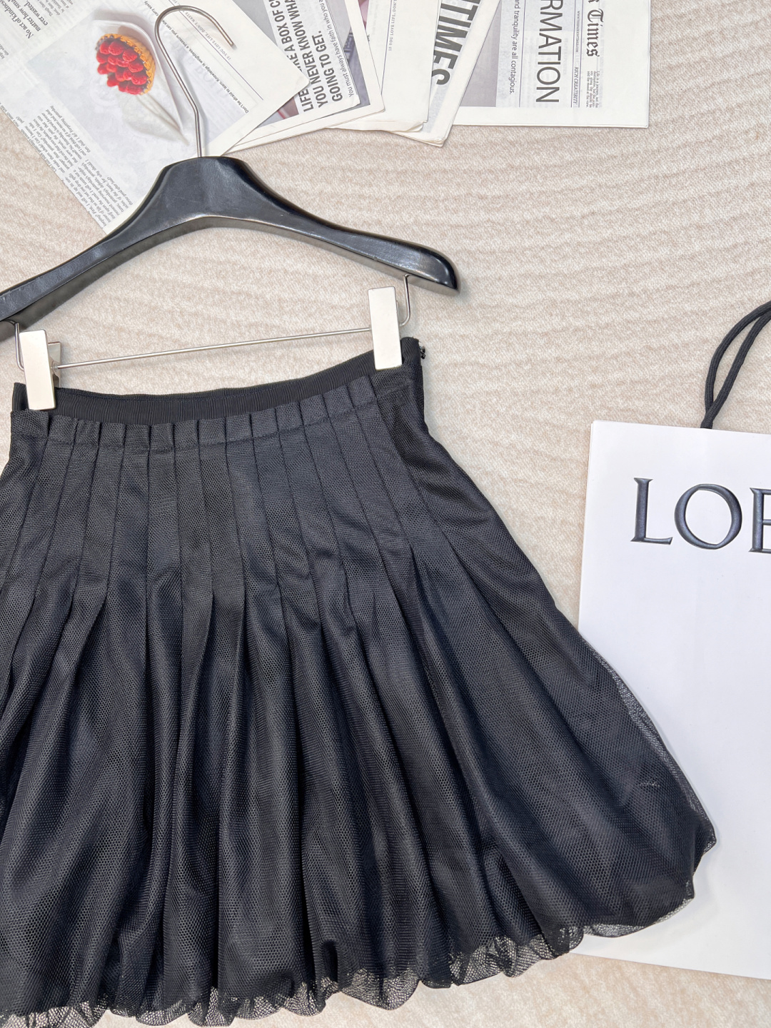 🆕Dior早春新款收腰褶皱双层短款纱裙，定制YB进口网纱材质 飘逸动人 亲肤透气 双层短款纱裙版型 外层