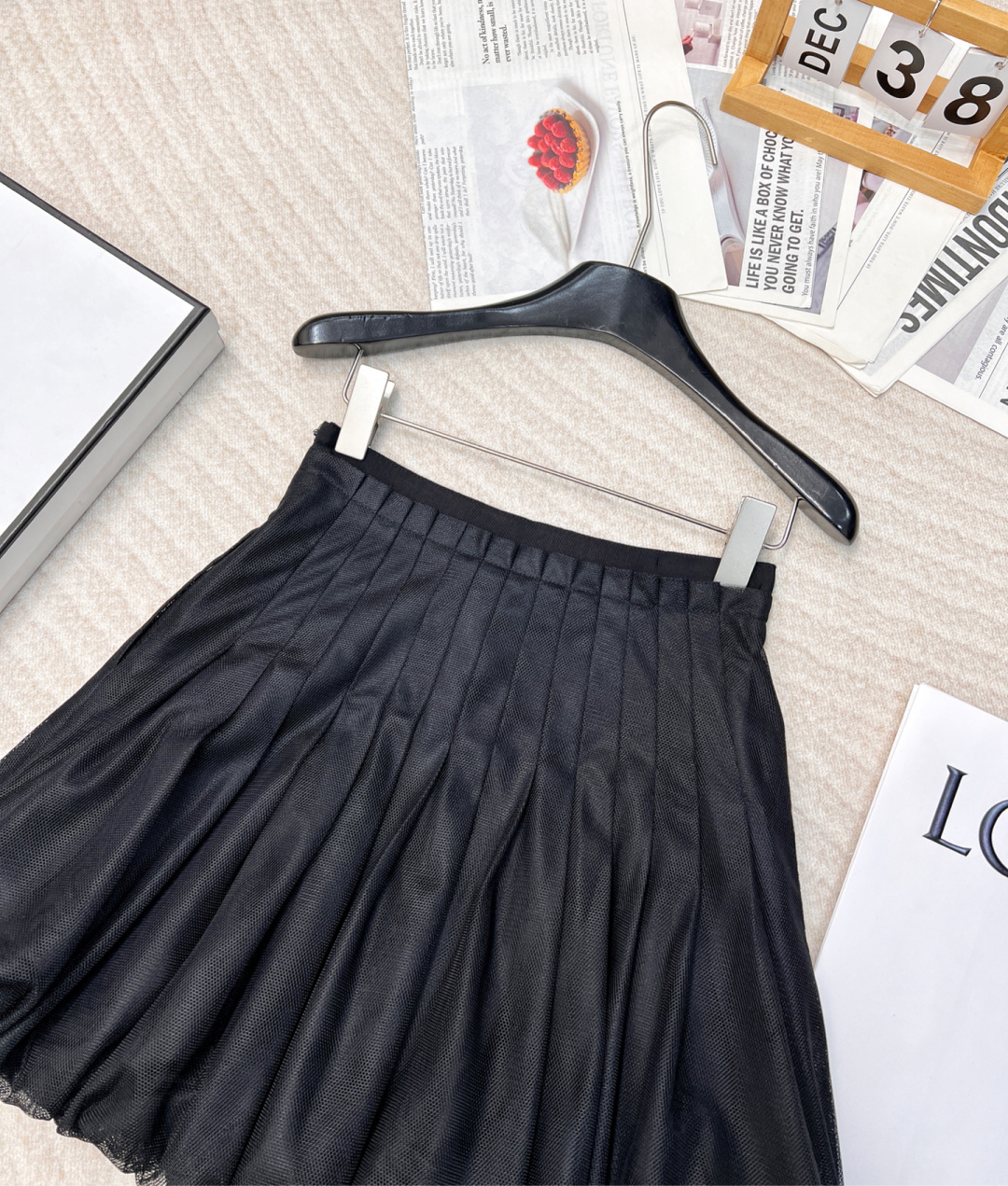 🆕Dior早春新款收腰褶皱双层短款纱裙，定制YB进口网纱材质 飘逸动人 亲肤透气 双层短款纱裙版型 外层