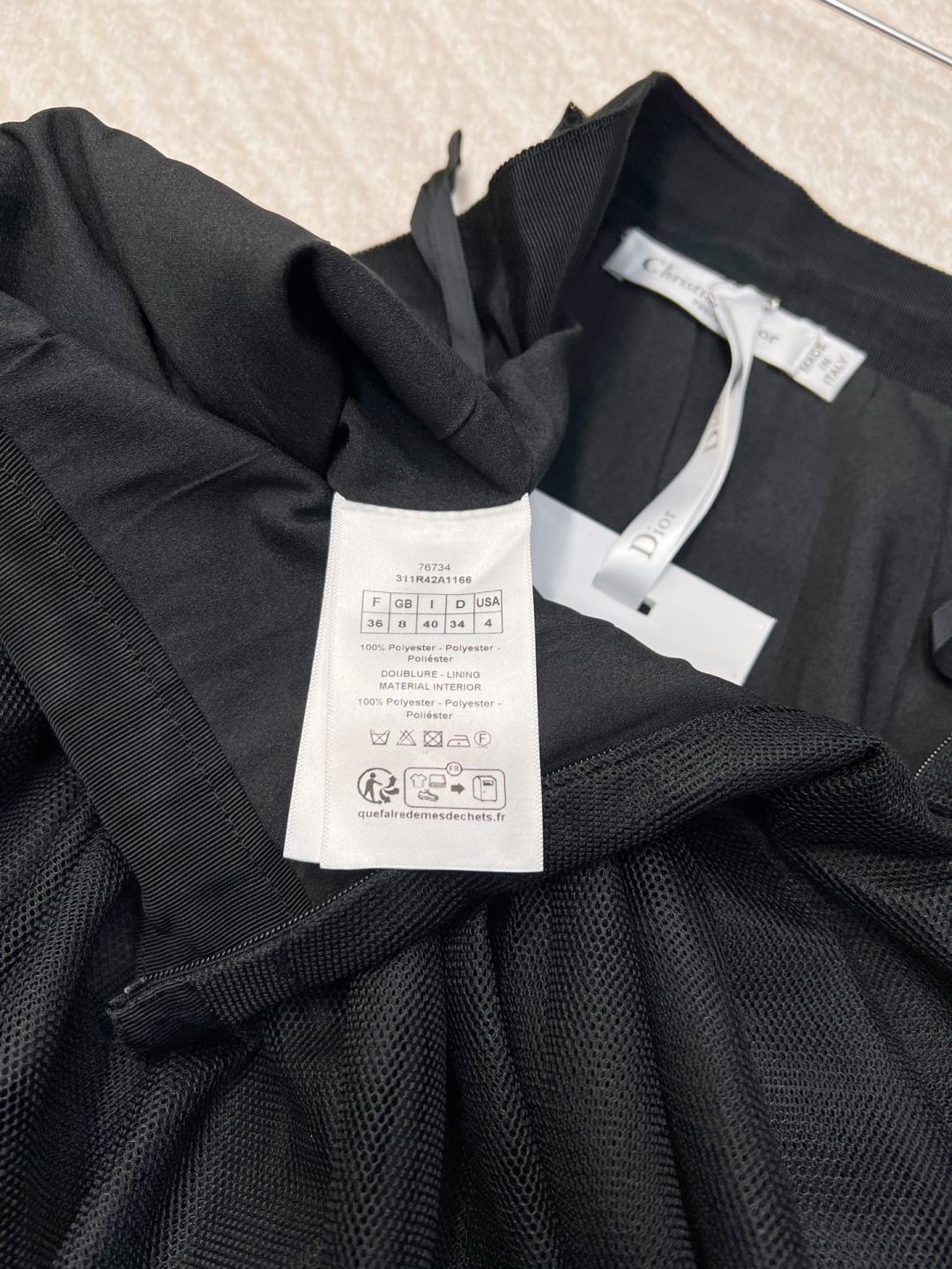 🆕Dior早春新款收腰褶皱双层短款纱裙，定制YB进口网纱材质 飘逸动人 亲肤透气 双层短款纱裙版型 外层