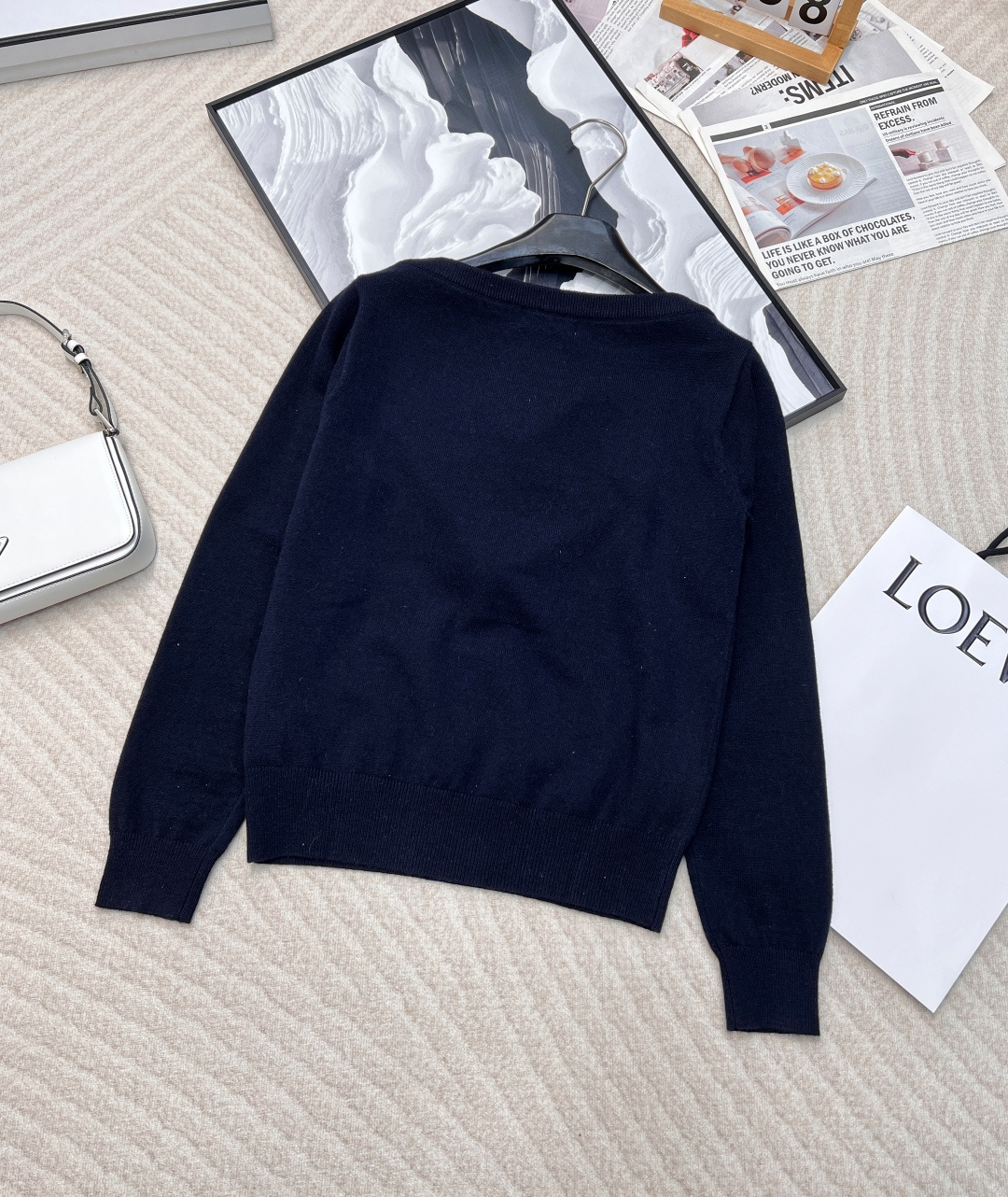 🆕Miumiu25Ss早春新款 微标羊毛一字肩长袖上衣丨⚠独家yb开发！高版出品！miu家一如既往的高级