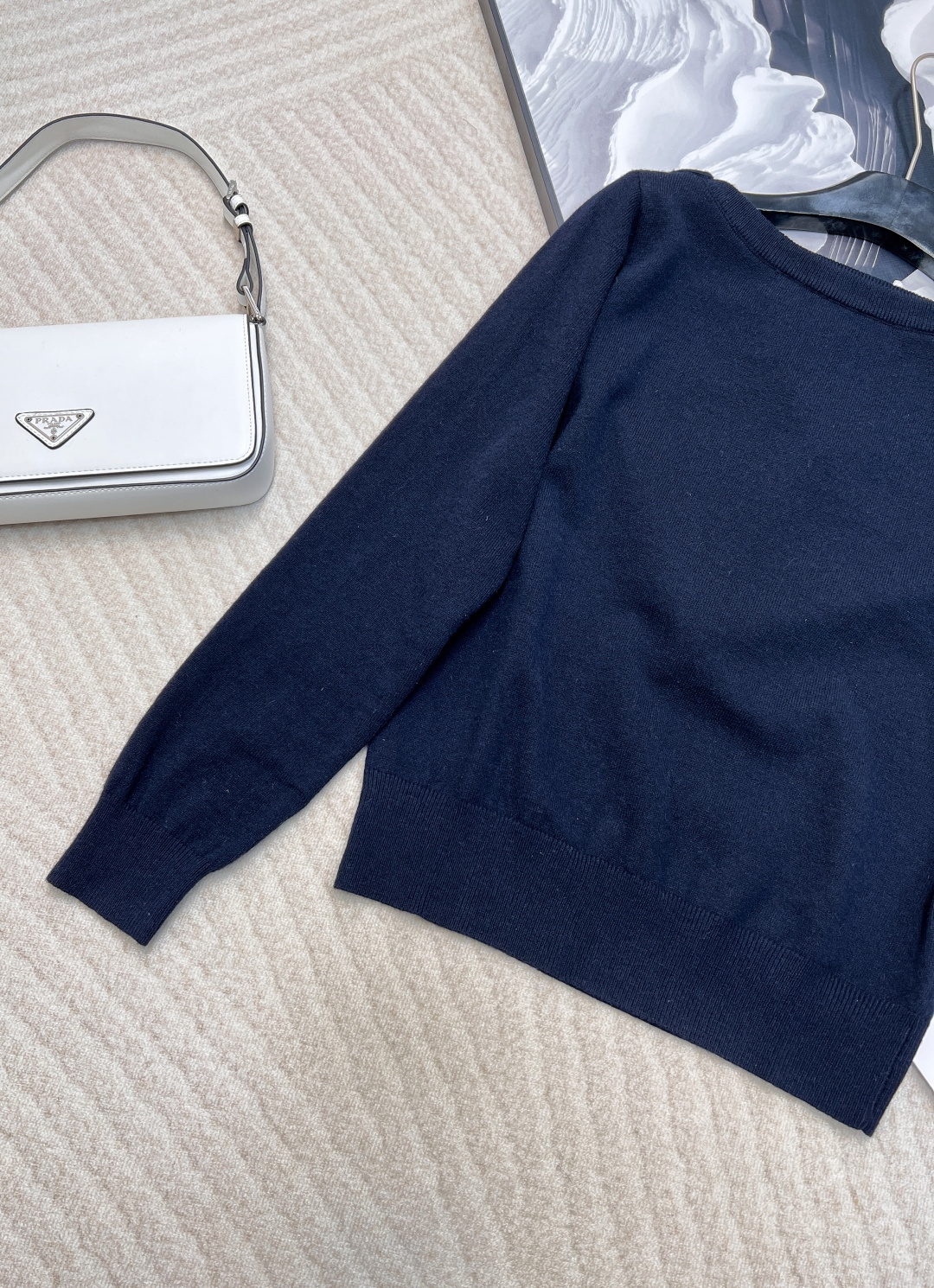 🆕Miumiu25Ss早春新款 微标羊毛一字肩长袖上衣丨⚠独家yb开发！高版出品！miu家一如既往的高级