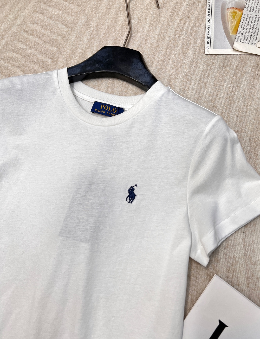 🆕 Ralph lauren 拉夫劳伦基础款T恤经典小马仔刺绣徽章是一款青年百搭纯色打底圆领短袖T恤😎此