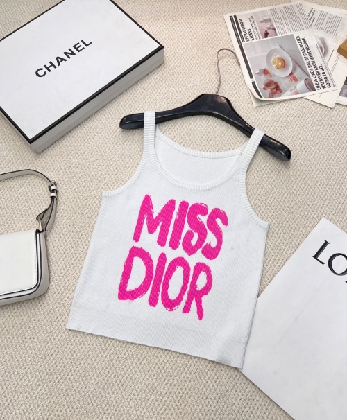 Dior Inspired 'Miss Dior' Print Knit Tank Top - Slim Fit, U-Neck Design 1 Dior Inspired 'Miss Dior' Print Knit Tank Top - Slim Fit, U-Neck Design