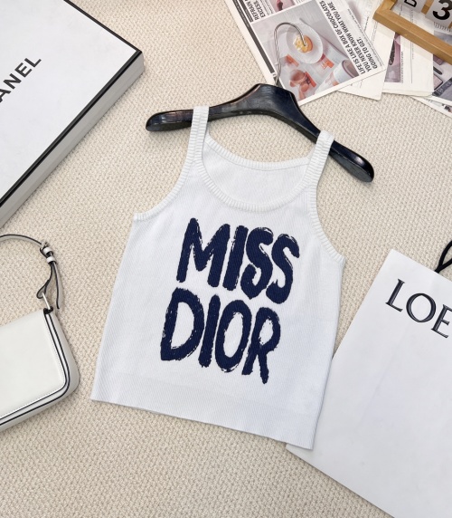 MISS DIOR Letter Printed Knitted Tank Top Slim Fit U-Neck Sleeveless Vest 1 MISS DIOR Letter Printed Knitted Tank Top Slim Fit U-Neck Sleeveless Vest