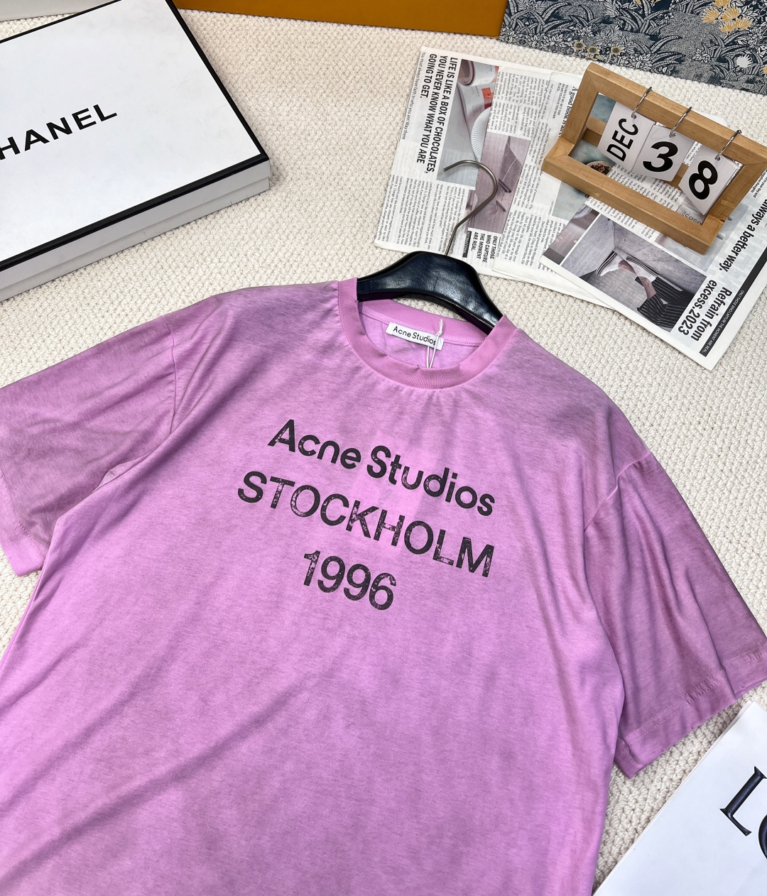 🆕夏季新款 Acne经典1996斯德哥尔摩做旧短袖T恤，水洗黑，领口磨破工艺，做旧复古印花，超薄棉面料，