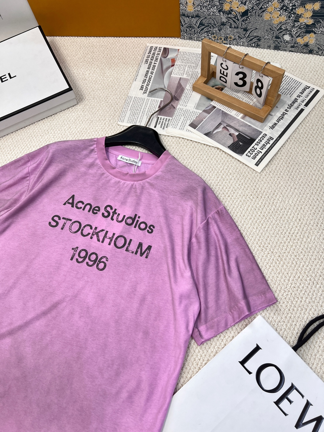 🆕夏季新款 Acne经典1996斯德哥尔摩做旧短袖T恤，水洗黑，领口磨破工艺，做旧复古印花，超薄棉面料，