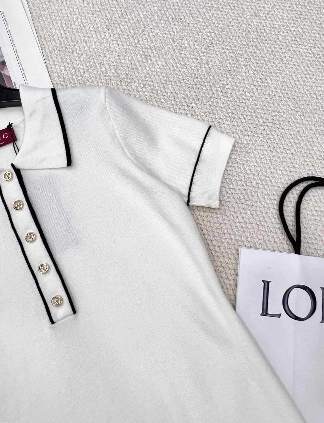 🆕Gucci新款针织短袖连衣裙，定制YB全棉针织材质 舒适软糯 质感十足 翻领短袖连衣裙裁剪 领口作翻折