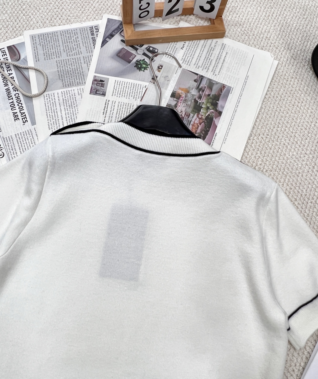 🆕Gucci新款一字领撞色针织短袖，定制YB全棉纱线织造 细腻肌理 柔软舒适 一字领针织短袖裁剪 微微敞