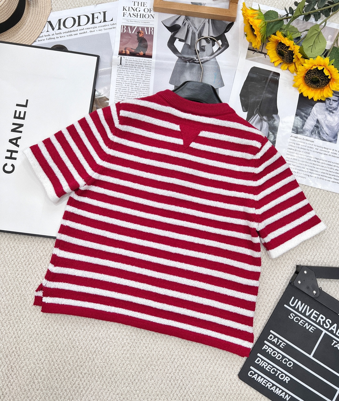 🆕 PRADA 拼色棉质条纹针织Polo领短袖T💗巨巨巨温柔🉑️人的款！上身太好看了、采用德国🇩🇪进口超