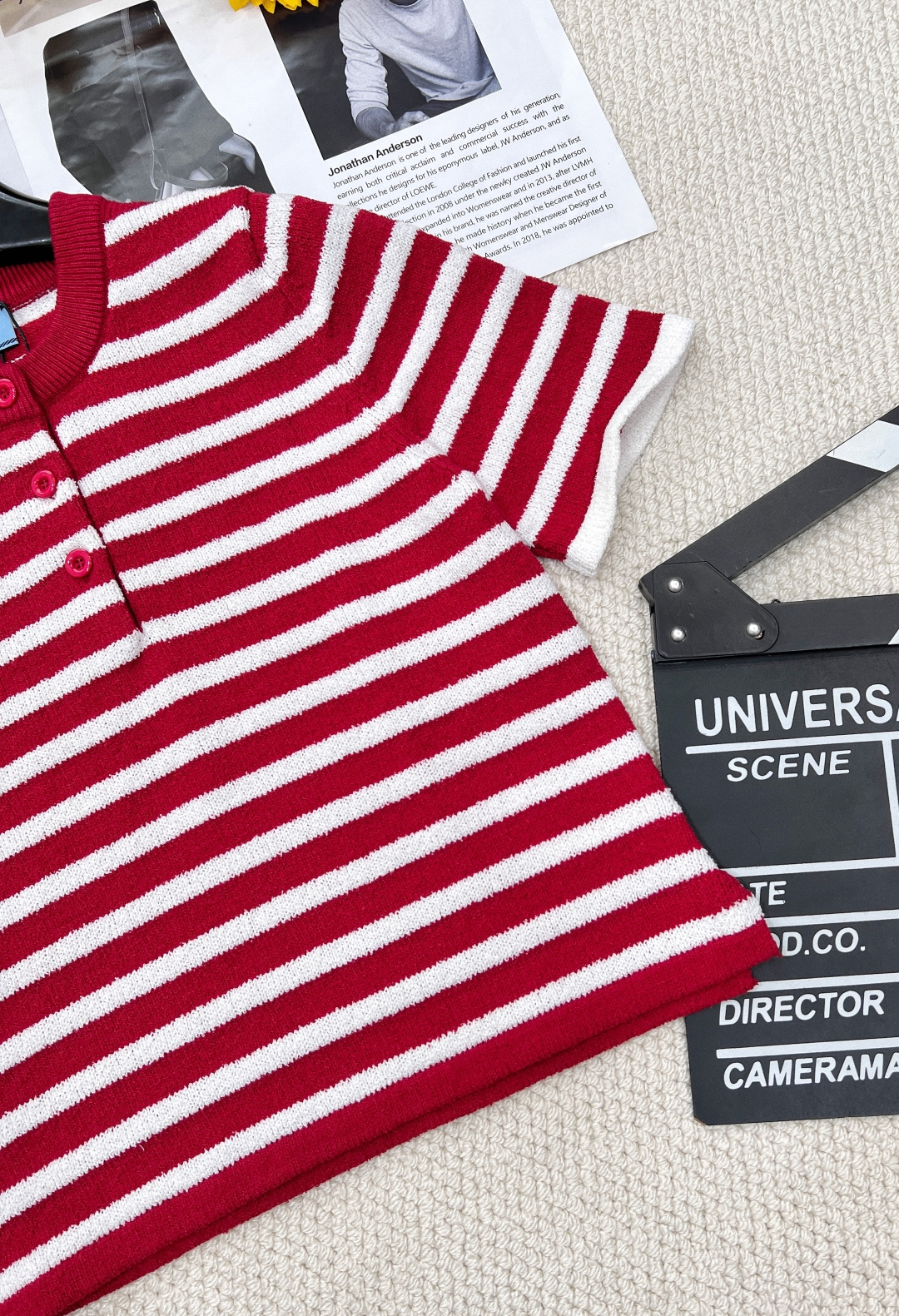 🆕 PRADA 拼色棉质条纹针织Polo领短袖T💗巨巨巨温柔🉑️人的款！上身太好看了、采用德国🇩🇪进口超