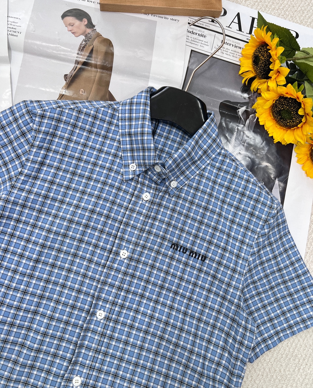 🆕MiumiuSS新款短袖百褶连衣裙，定制YB原生全棉材质 质感光泽 垂顺舒适 钮扣开襟𝑝𝑜𝑙𝑜连衣裙版