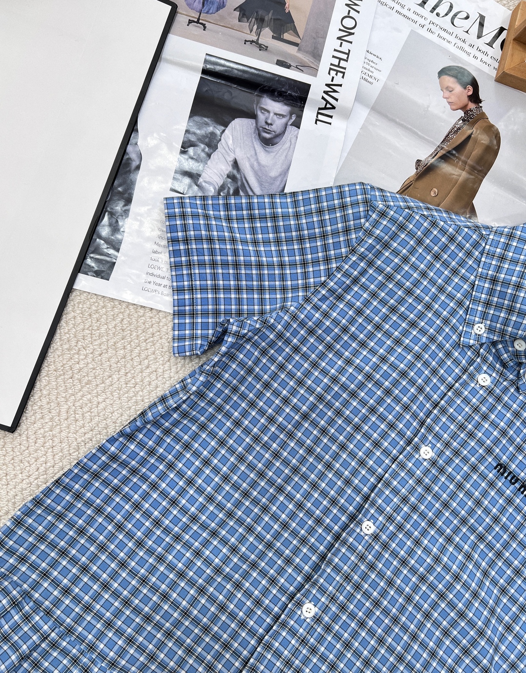 🆕MiumiuSS新款短袖百褶连衣裙，定制YB原生全棉材质 质感光泽 垂顺舒适 钮扣开襟𝑝𝑜𝑙𝑜连衣裙版