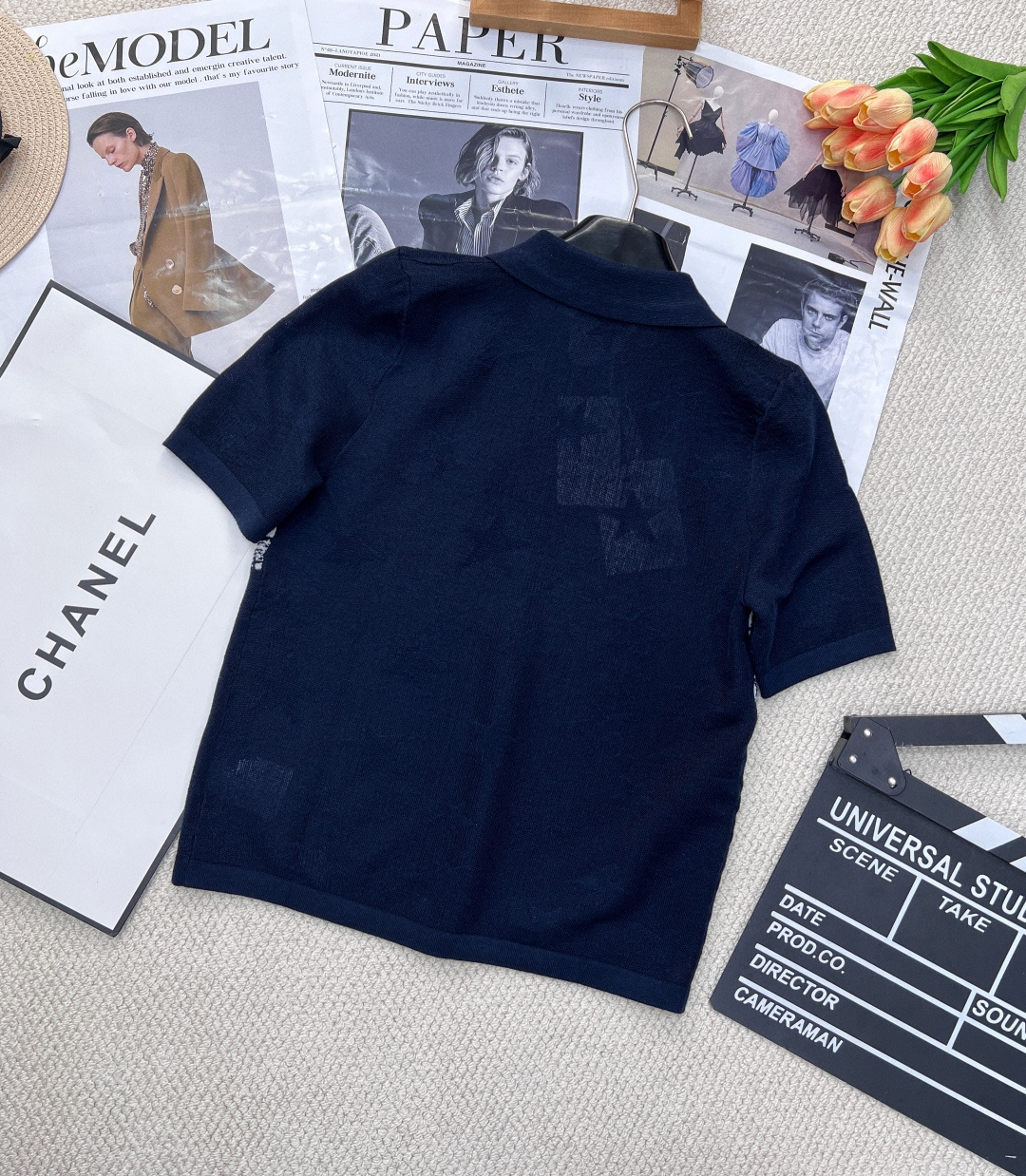 🆕 DIOR 提花暗纹五角星⭐️Polo领针织短袖这个针织短袖深深的俘获了我的心！超正的版型，显肤白的好