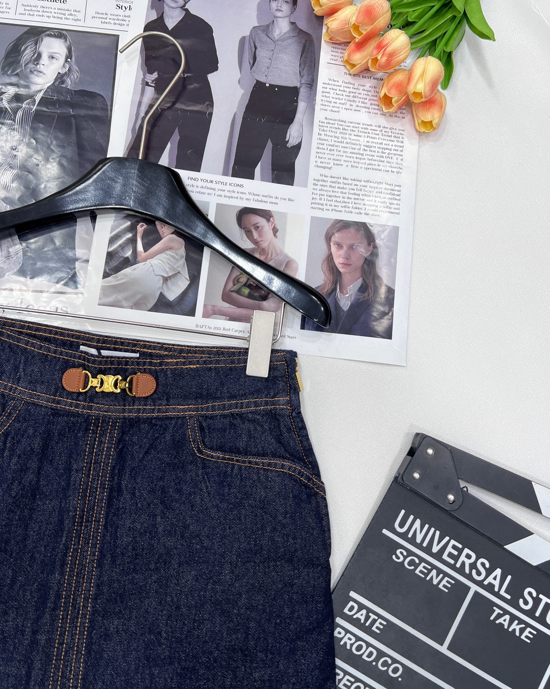 🆕CELINESS新款进口丹宁不掉色纯棉面料牛仔短裙，简约前腰中赛琳金属皮标让品牌格调直接拉满，侧方拉链