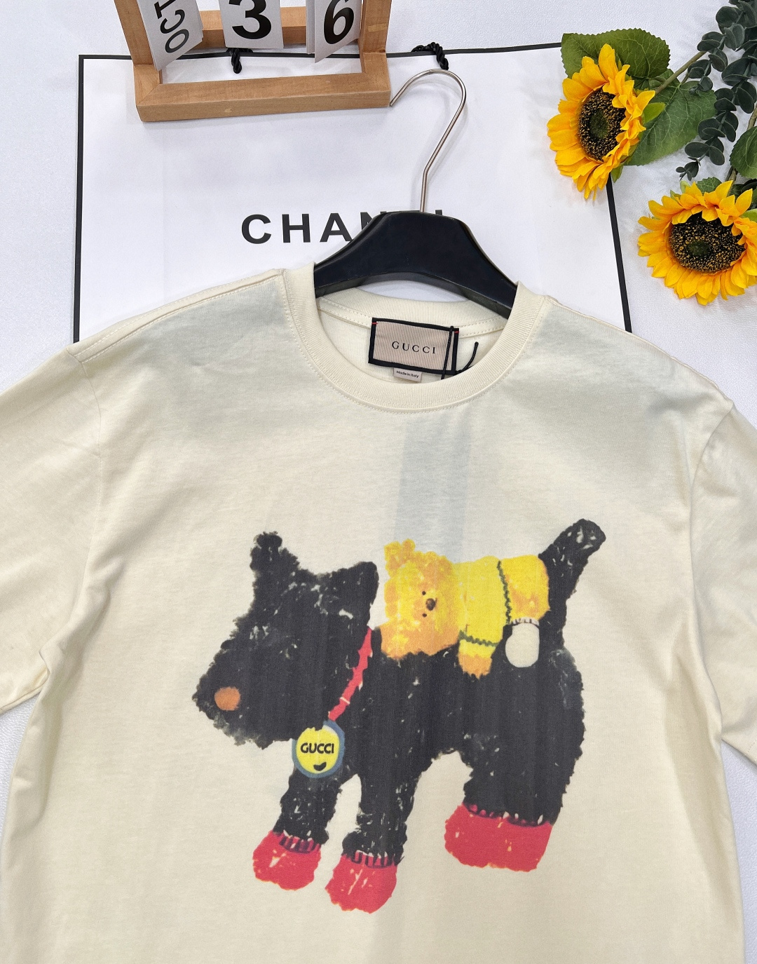 🆕 GUCCI 狗狗🐶卡通印花短袖T恤，水彩印花可爱帅气又时髦的调调！设计感十足，干净又清爽 满满的青春