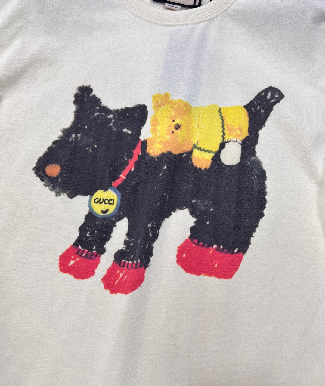 🆕 GUCCI 狗狗🐶卡通印花短袖T恤，水彩印花可爱帅气又时髦的调调！设计感十足，干净又清爽 满满的青春
