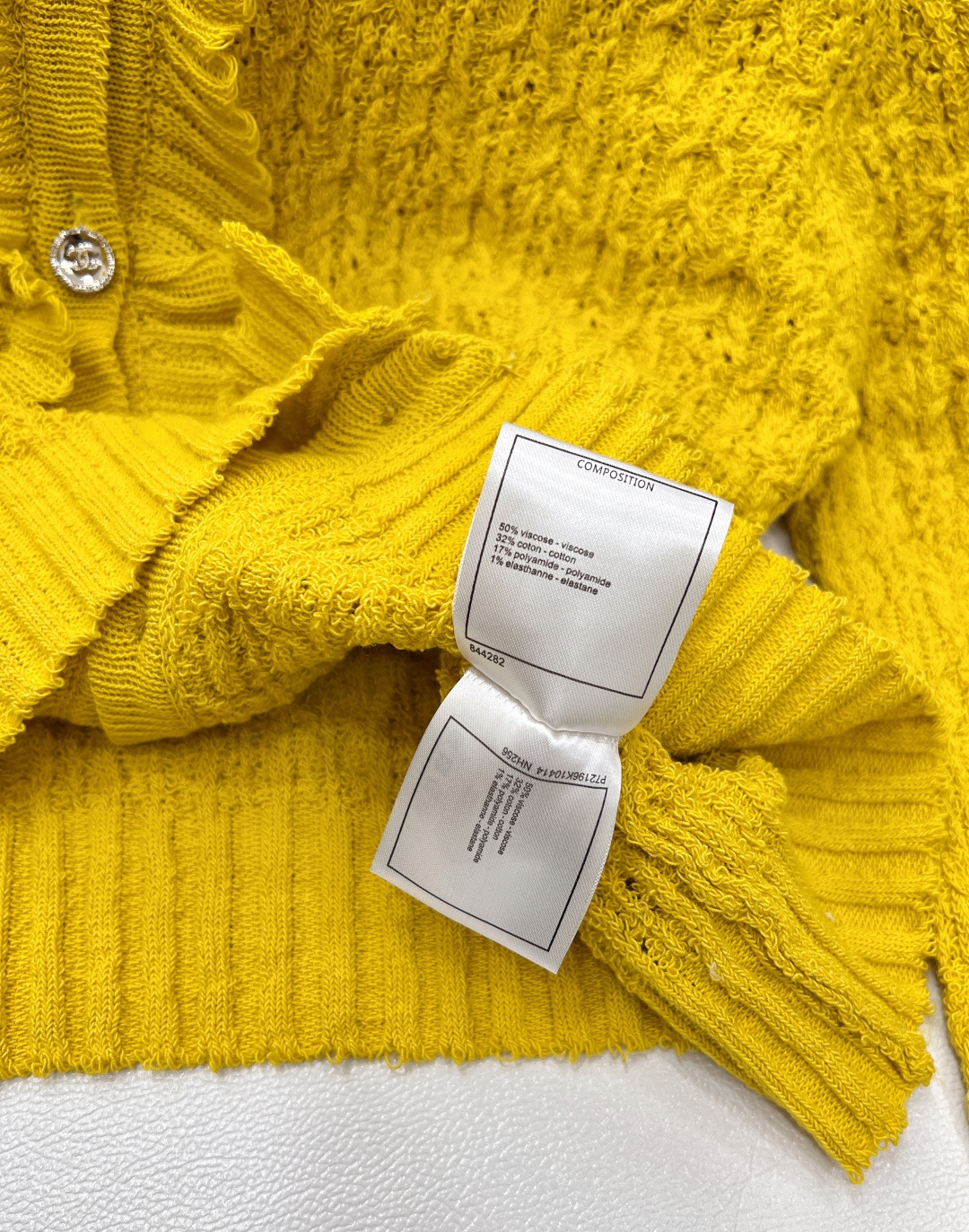 🆕Chanei25Ss早春新款褶皱花边针织开衫丨⚠独家高版出品！定制的纱线织造 柔软舒适 洋气显瘦 圆领