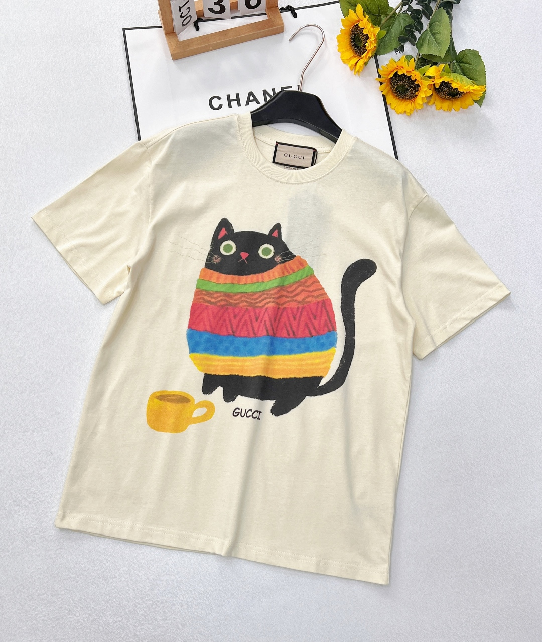 Футболка с короткими рукавами с принтом большого толстого кота из ... 