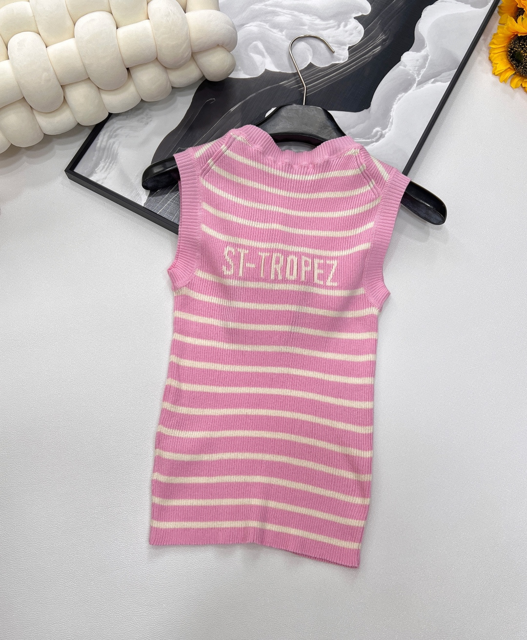 🆕Dior25Ss春夏新款条纹针织背心丨⚠独家高版出品！丝麻纱线织造 细腻肌理 柔软舒适 针织短袖裁剪 