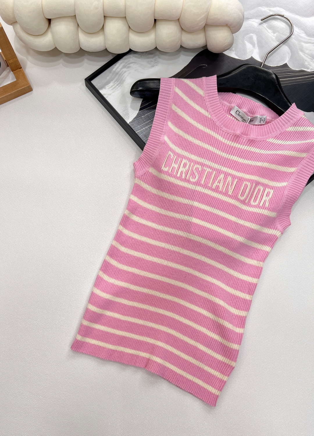 🆕Dior25Ss春夏新款条纹针织背心丨⚠独家高版出品！丝麻纱线织造 细腻肌理 柔软舒适 针织短袖裁剪 
