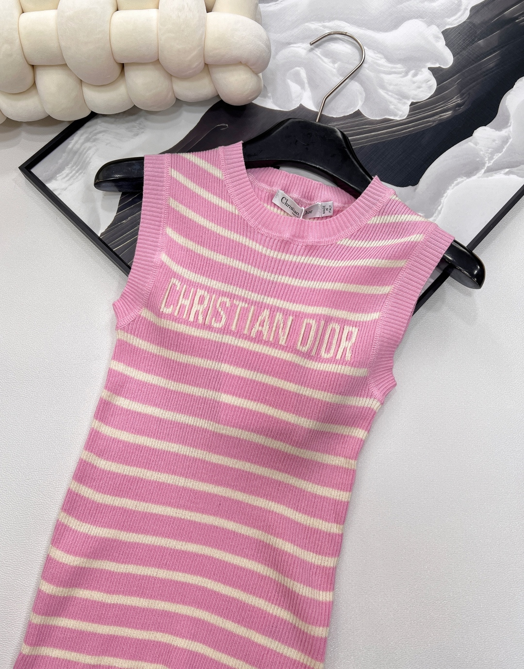 🆕Dior25Ss春夏新款条纹针织背心丨⚠独家高版出品！丝麻纱线织造 细腻肌理 柔软舒适 针织短袖裁剪 