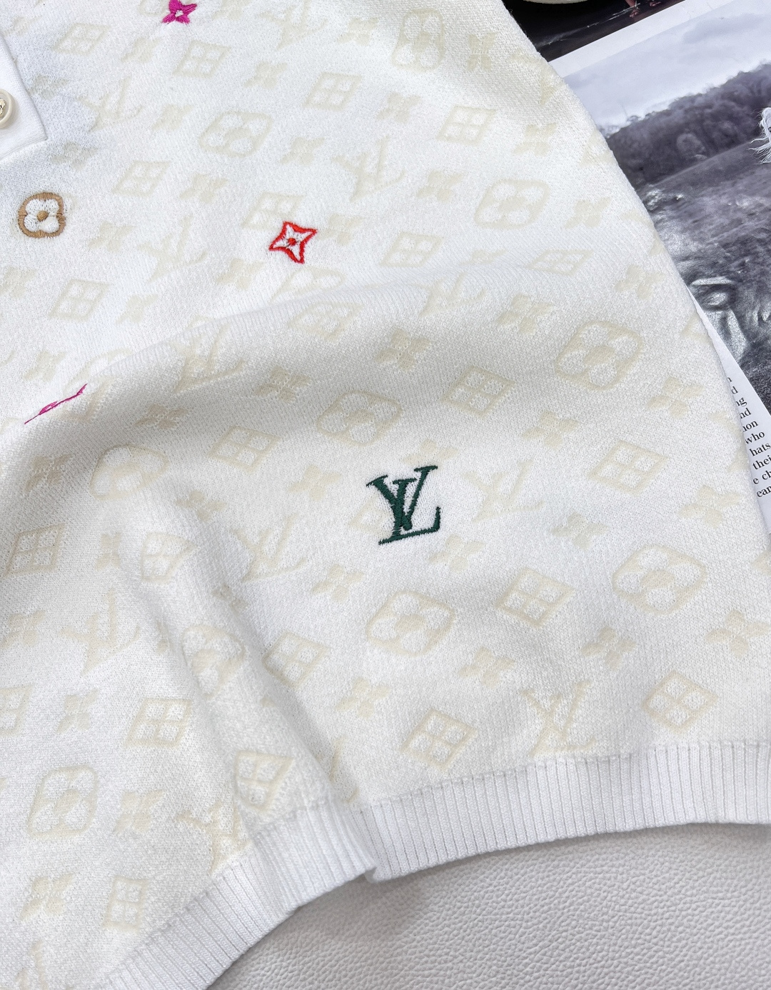 🆕Louis Vuitton新款老花字母提花糖果🍬刺绣针织Polo衫。定制YB羊毛纱线织造 质感高级 舒