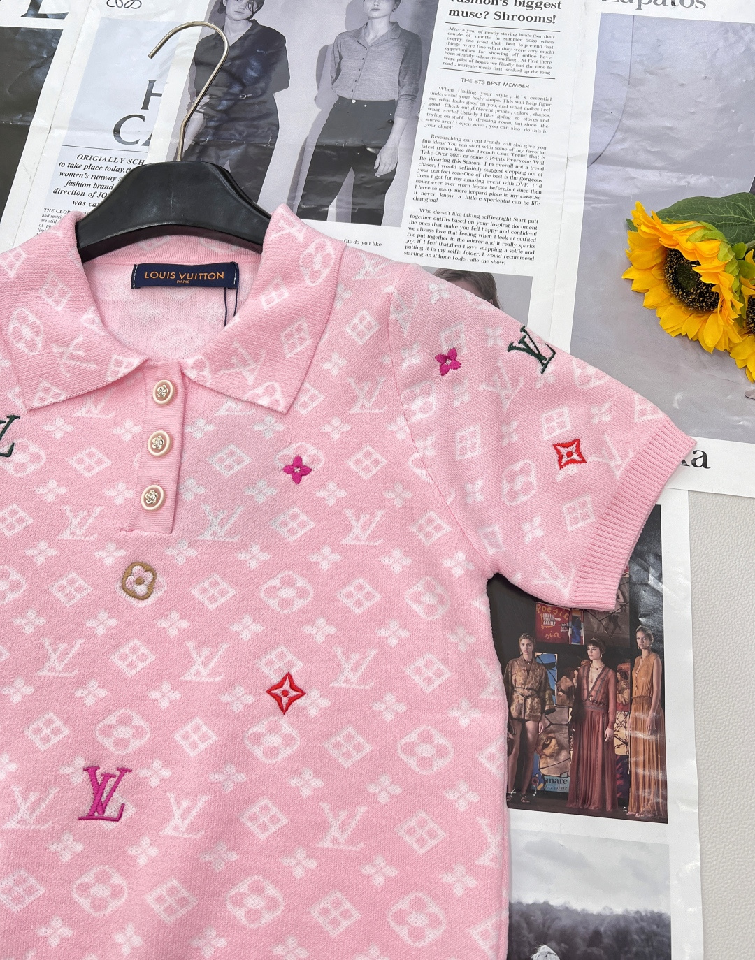 🆕Louis Vuitton新款老花字母提花糖果🍬刺绣针织Polo衫。定制YB羊毛纱线织造 质感高级 舒
