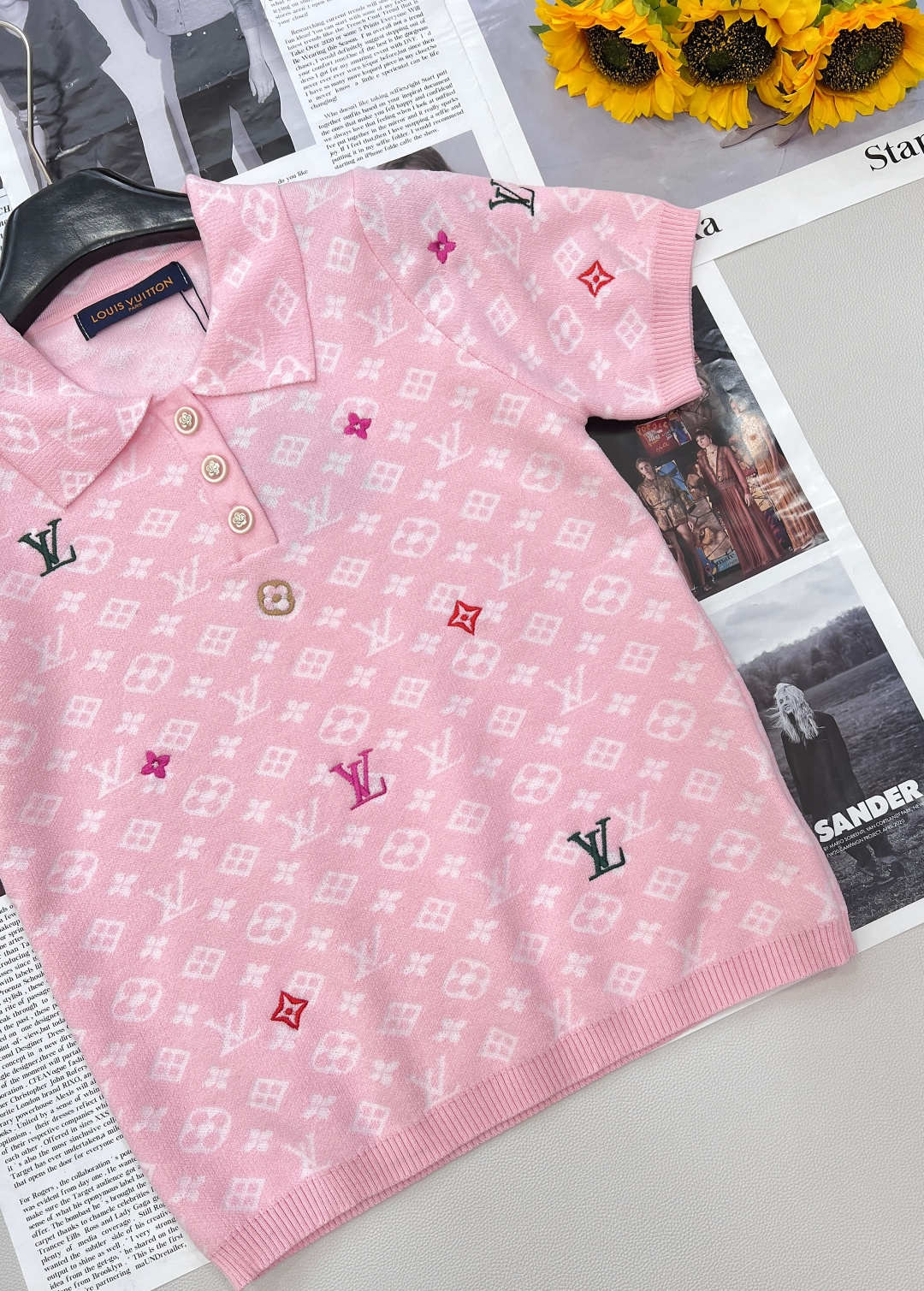 🆕Louis Vuitton新款老花字母提花糖果🍬刺绣针织Polo衫。定制YB羊毛纱线织造 质感高级 舒