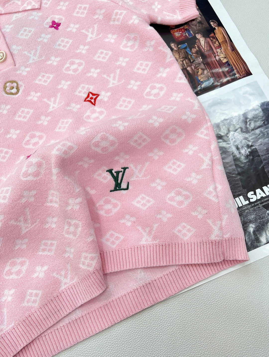🆕Louis Vuitton新款老花字母提花糖果🍬刺绣针织Polo衫。定制YB羊毛纱线织造 质感高级 舒