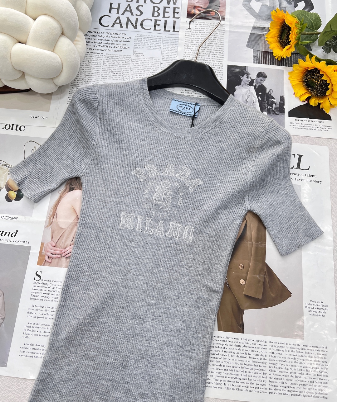 🆕 PRADA 胸口经典logo嵌花短袖针织衫这款修身版型针织长袖源自经典罗纹针织系列 简洁修身版型与别