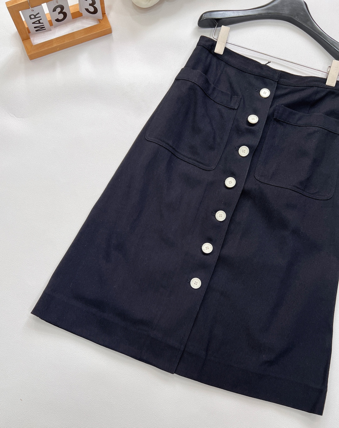 🆕Prada25Ss春夏新款单排扣棉质斜纹布半身裙丨⚠独家yb开发！高版出品！简洁大气 是超级百搭的极简