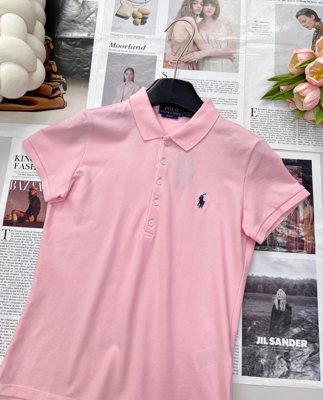 🆕Ralph Lauren拉夫劳伦5粒扣女士刺绣翻领POLO衫彰显自由活力，简洁的版型，无论是单穿还是作