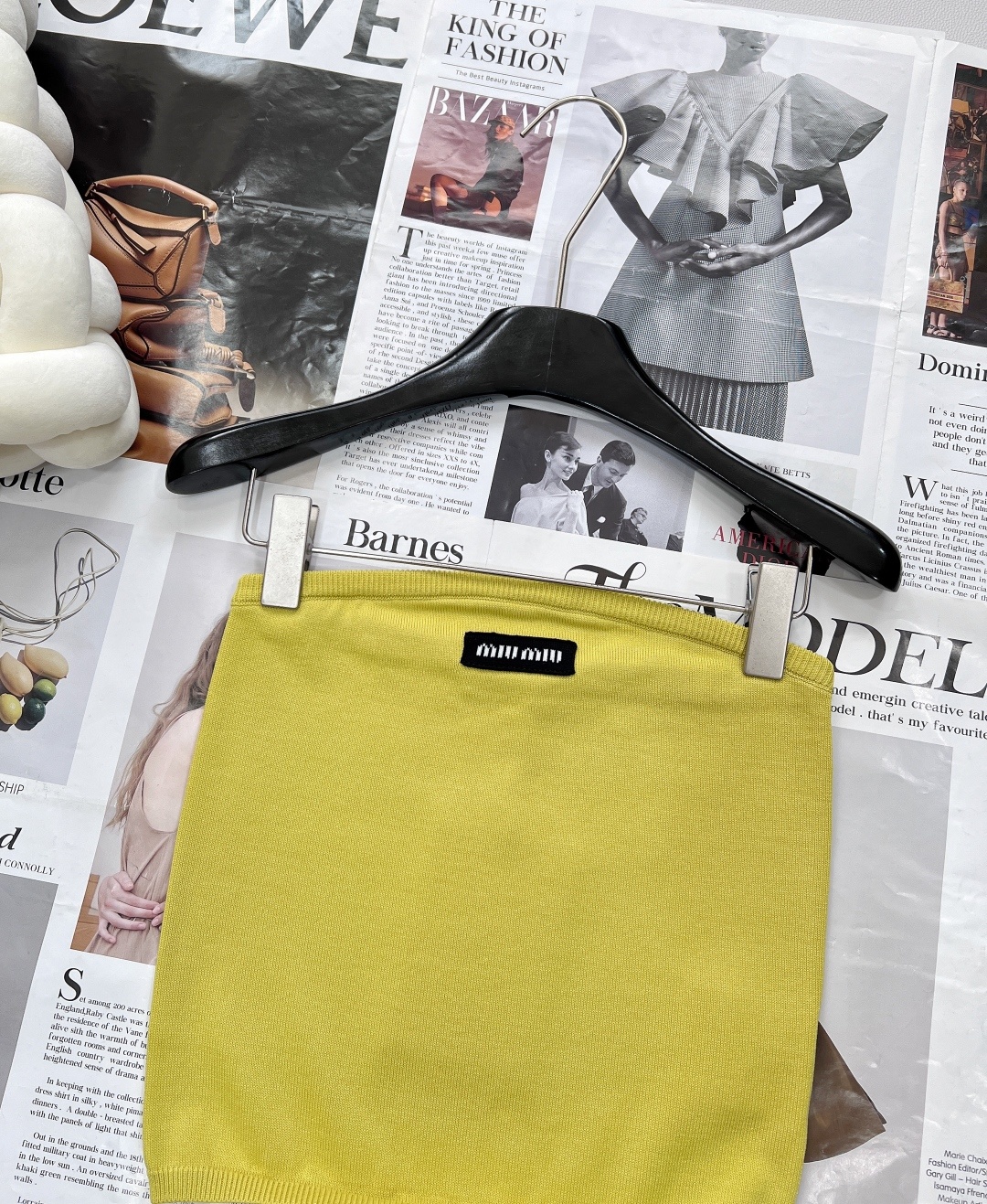 🆕Miumiu25Ss春夏新款短款抹胸背心丨⚠独家yb开发!高版出品!高级多巴胺配色字母logo贴片点缀