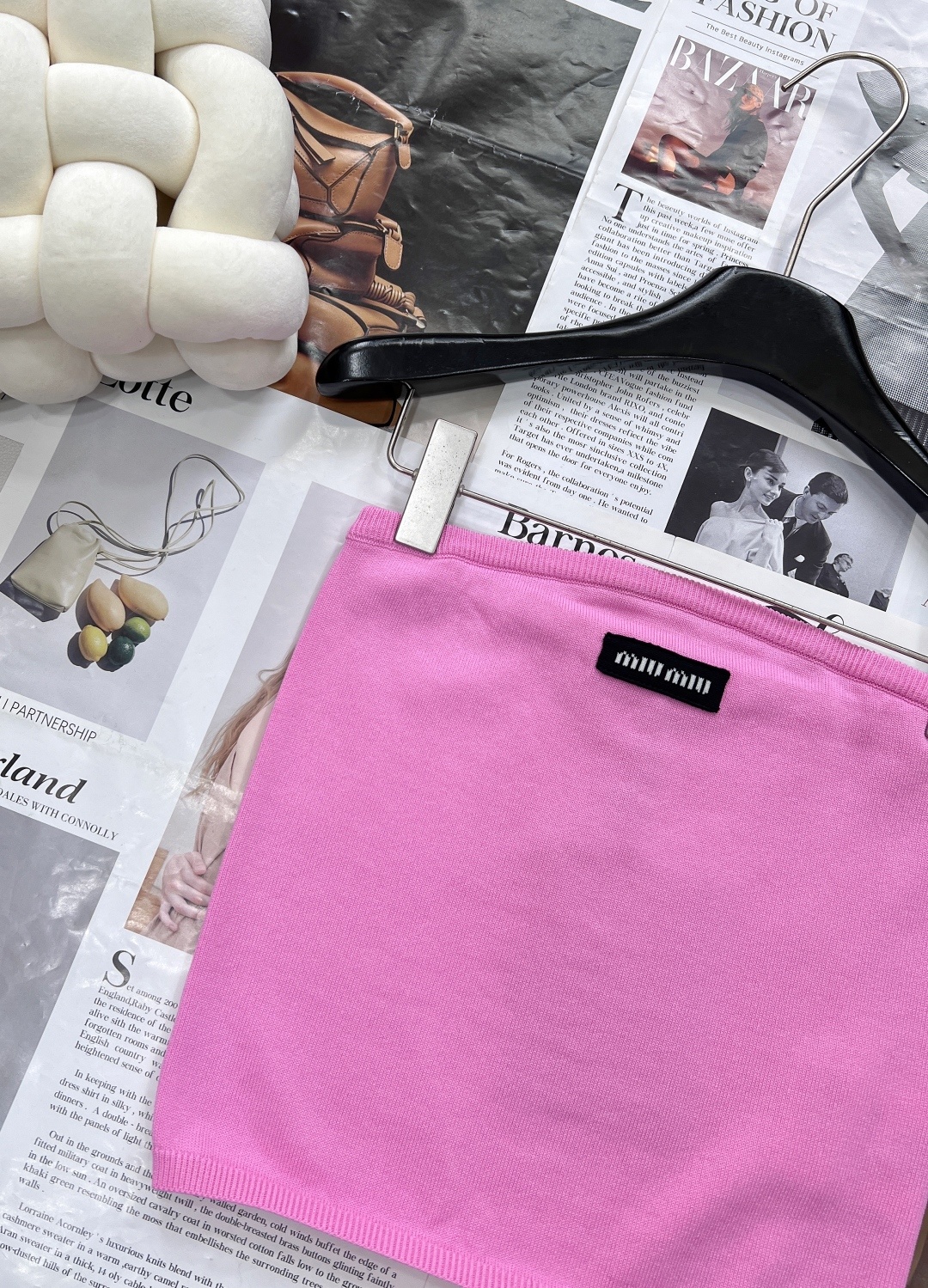 🆕Miumiu25Ss春夏新款短款抹胸背心丨⚠独家yb开发!高版出品!高级多巴胺配色字母logo贴片点缀