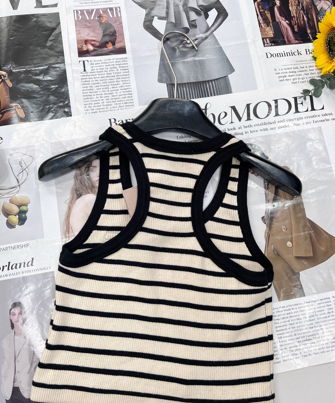 🆕Miumiu2025SS新款条纹字母徽标针织背心，定制YB丝光羊毛纱线织造 柔软亲肤 舒适有型 U领背