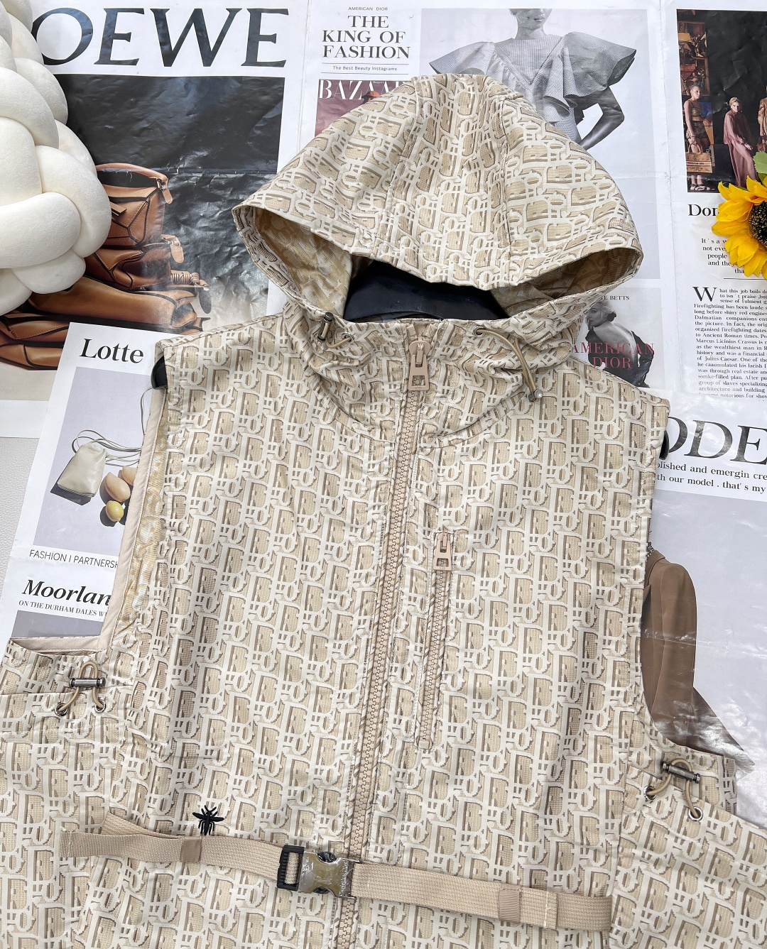 🆕Dior25Ss早春新款马甲，高版出品！ 这款连帽夹克饰以金色 Oblique 提花，回溯 D*or 