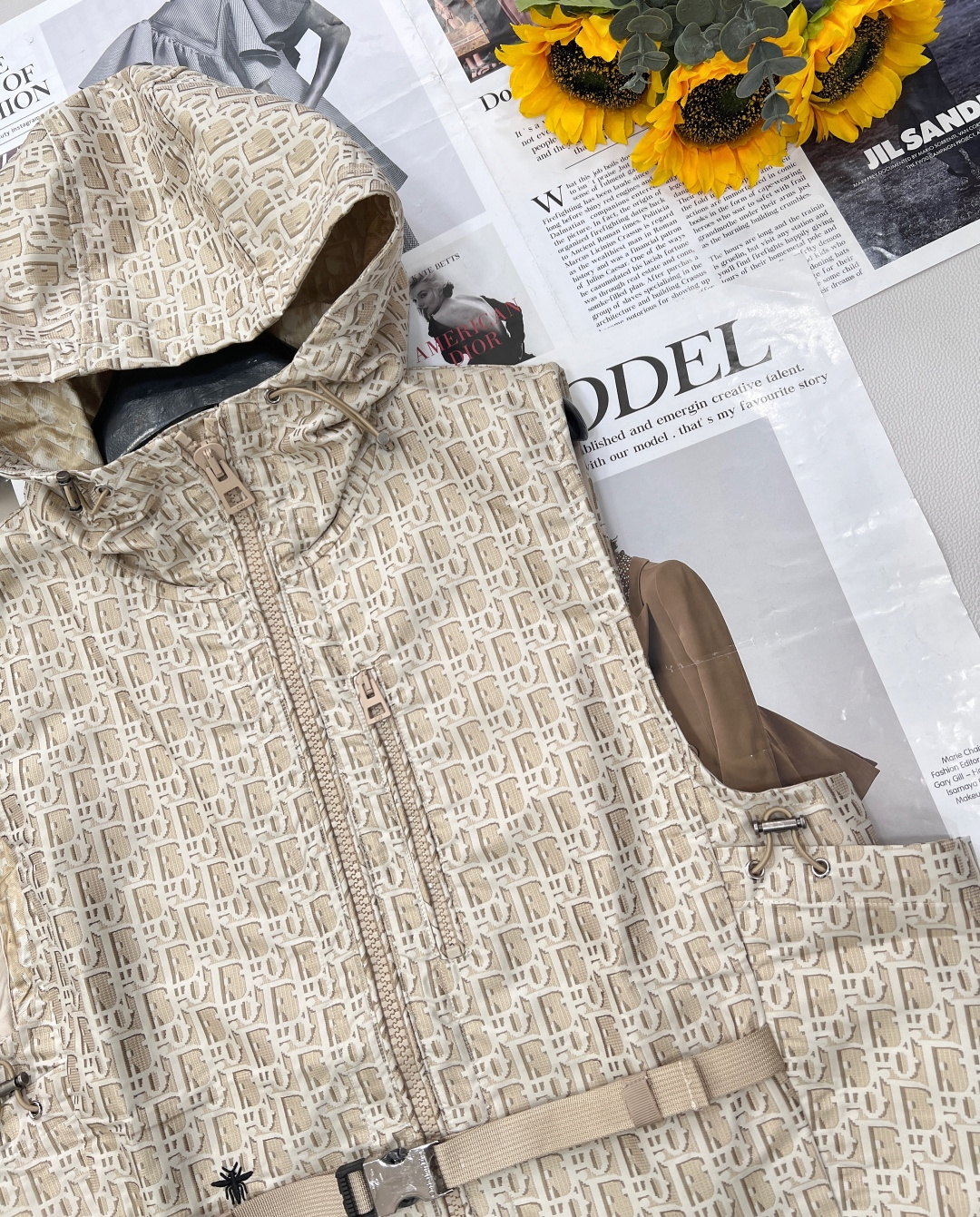 🆕Dior25Ss早春新款马甲，高版出品！ 这款连帽夹克饰以金色 Oblique 提花，回溯 D*or 