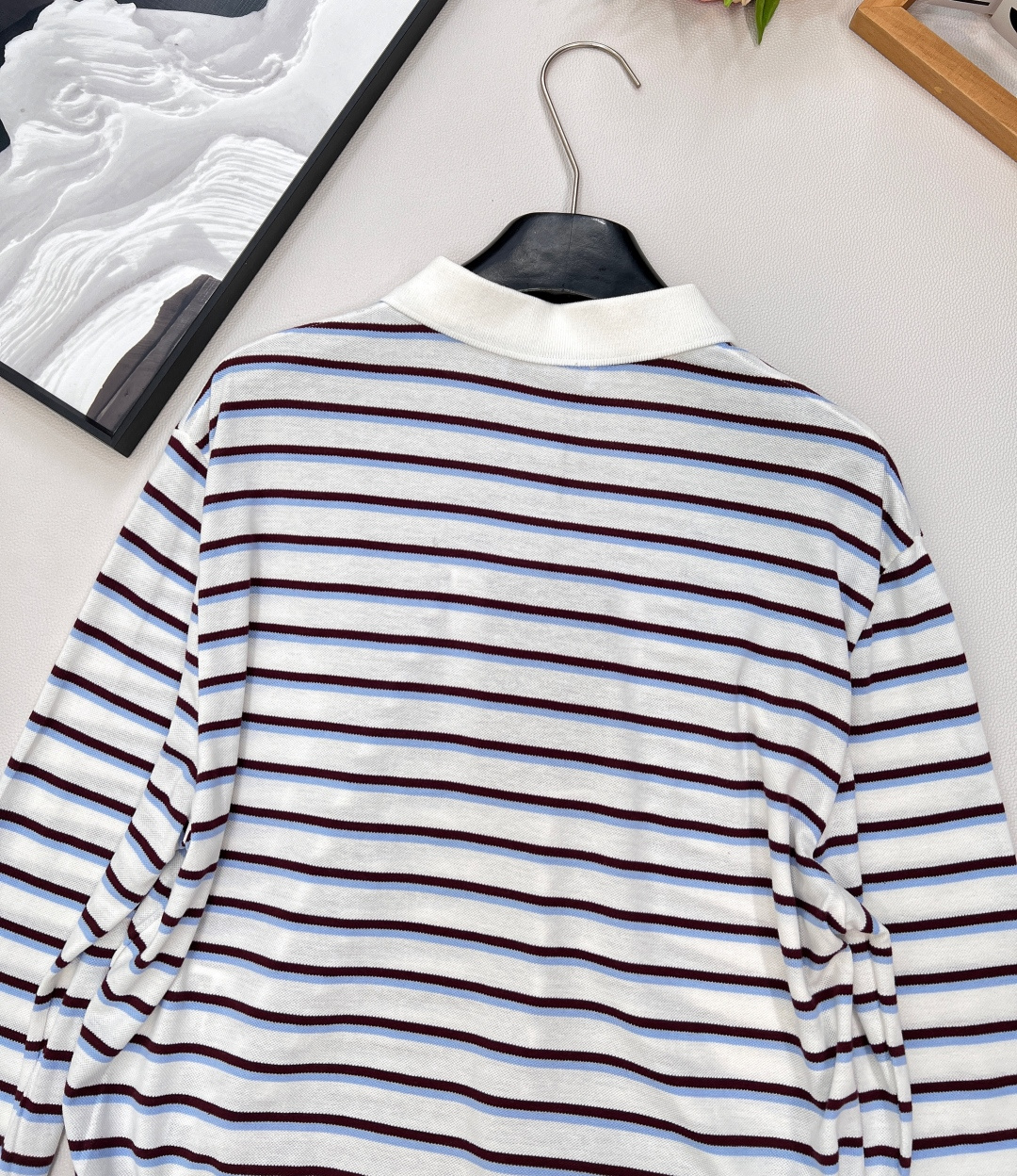 🆕Prada25Ss新款条纹短款抽绳长袖Polo衫丨⚠独家高版出品！纯棉材质质感舒适细腻 裁剪利落宽松版