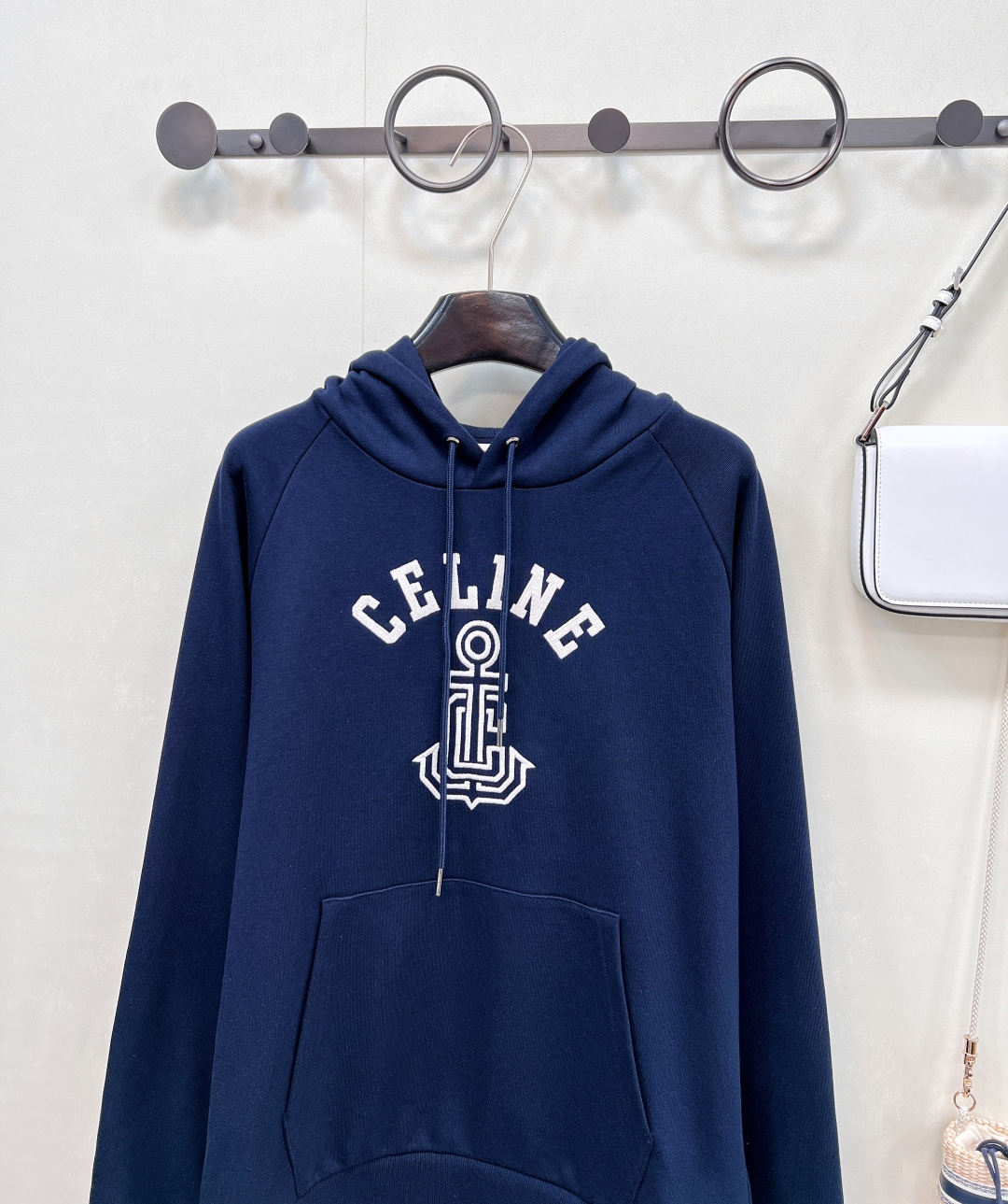 🆕Celine25Fw早秋新款船锚字母刺绣连帽卫衣丨⚠独家yb开发！高版出品！经典版型搭配重工刺绣，简单