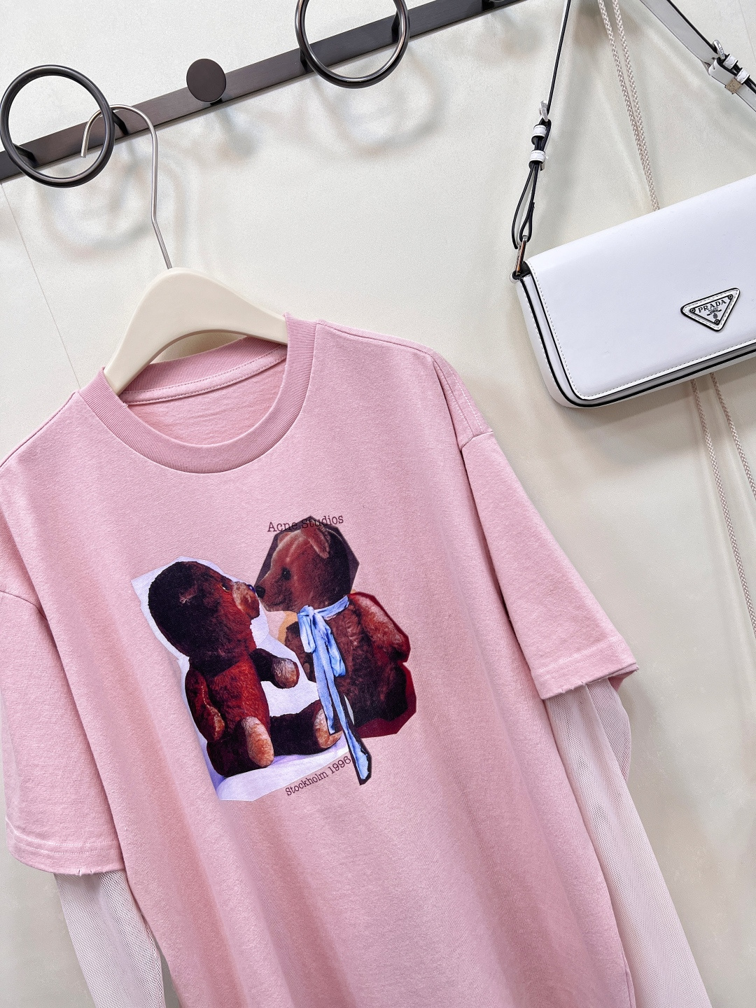 🆕Acne Studios 25Fw早秋新款 复古徽标印花宽松假两件长袖网纱T恤丨⚠独家高版出品！这种假