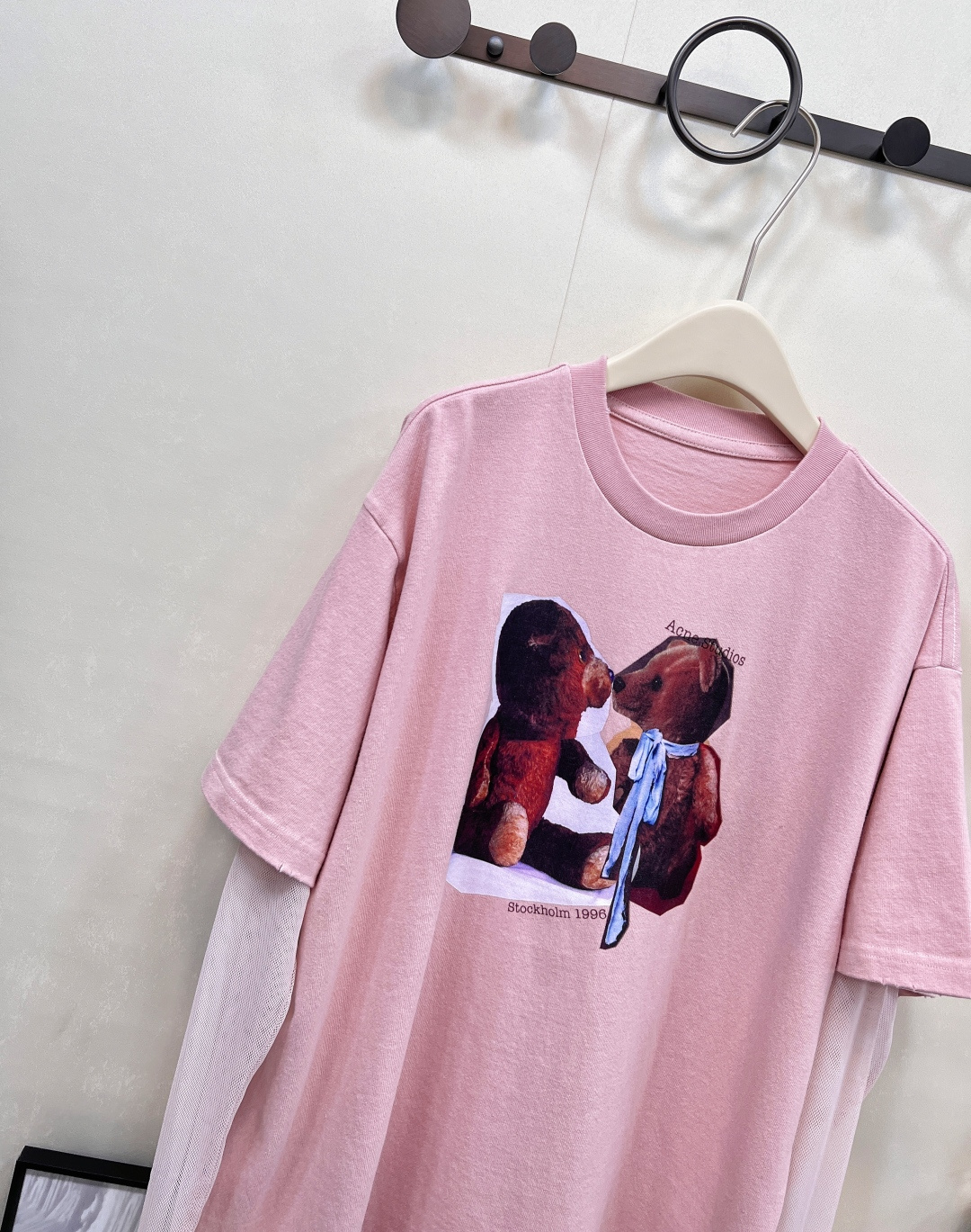 🆕Acne Studios 25Fw早秋新款 复古徽标印花宽松假两件长袖网纱T恤丨⚠独家高版出品！这种假