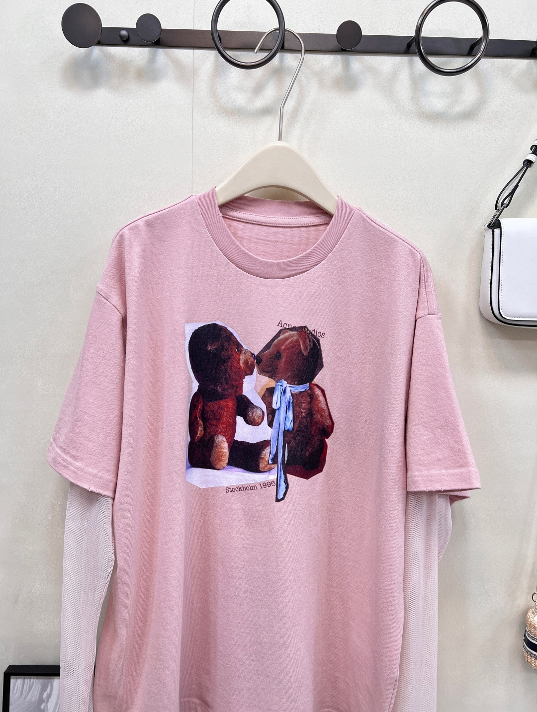 🆕Acne Studios 25Fw早秋新款 复古徽标印花宽松假两件长袖网纱T恤丨⚠独家高版出品！这种假