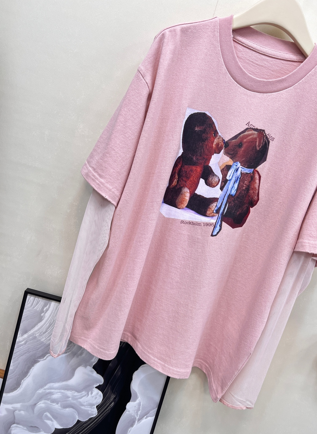 🆕Acne Studios 25Fw早秋新款 复古徽标印花宽松假两件长袖网纱T恤丨⚠独家高版出品！这种假