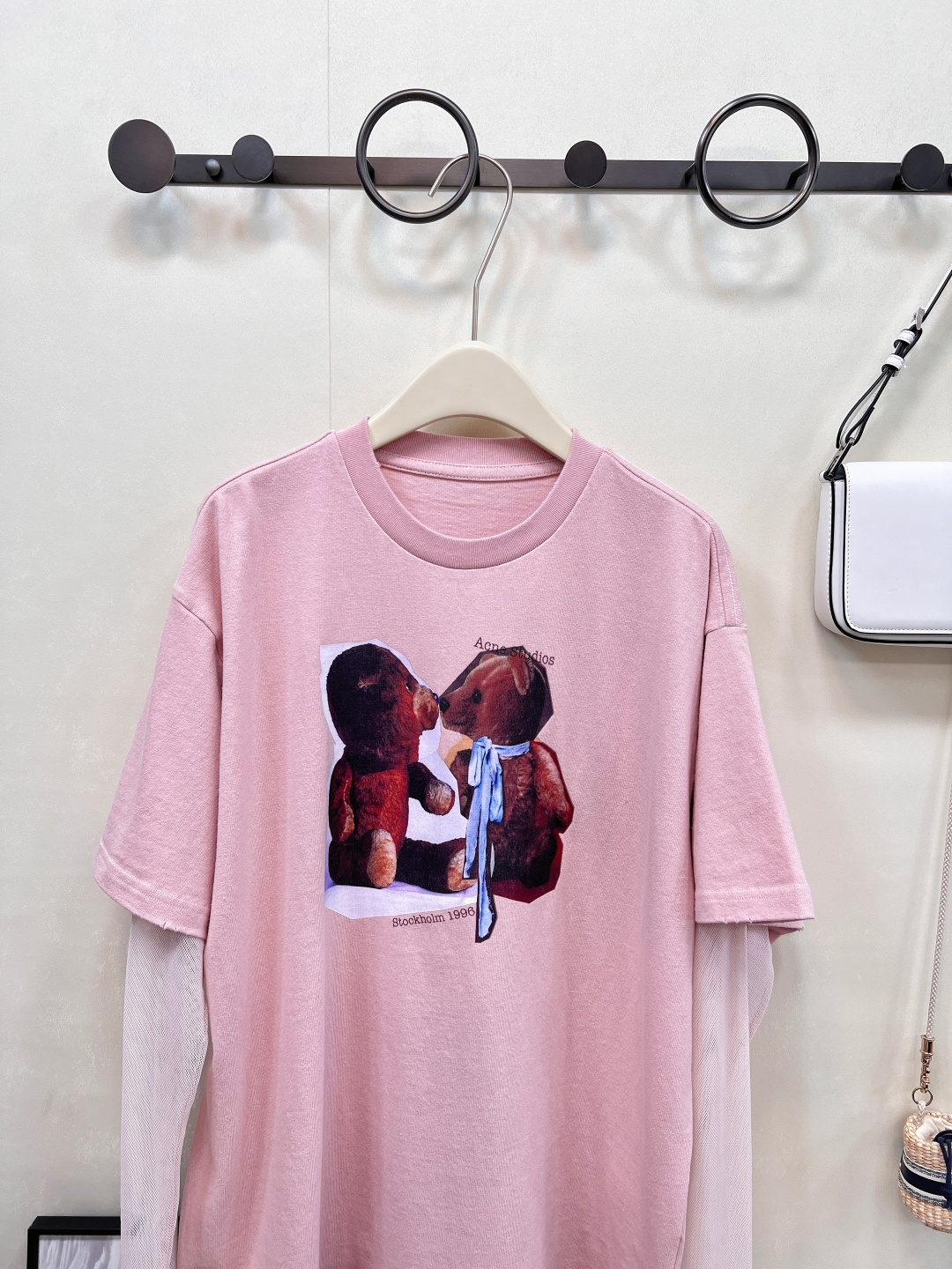 🆕Acne Studios 25Fw早秋新款 复古徽标印花宽松假两件长袖网纱T恤丨⚠独家高版出品！这种假