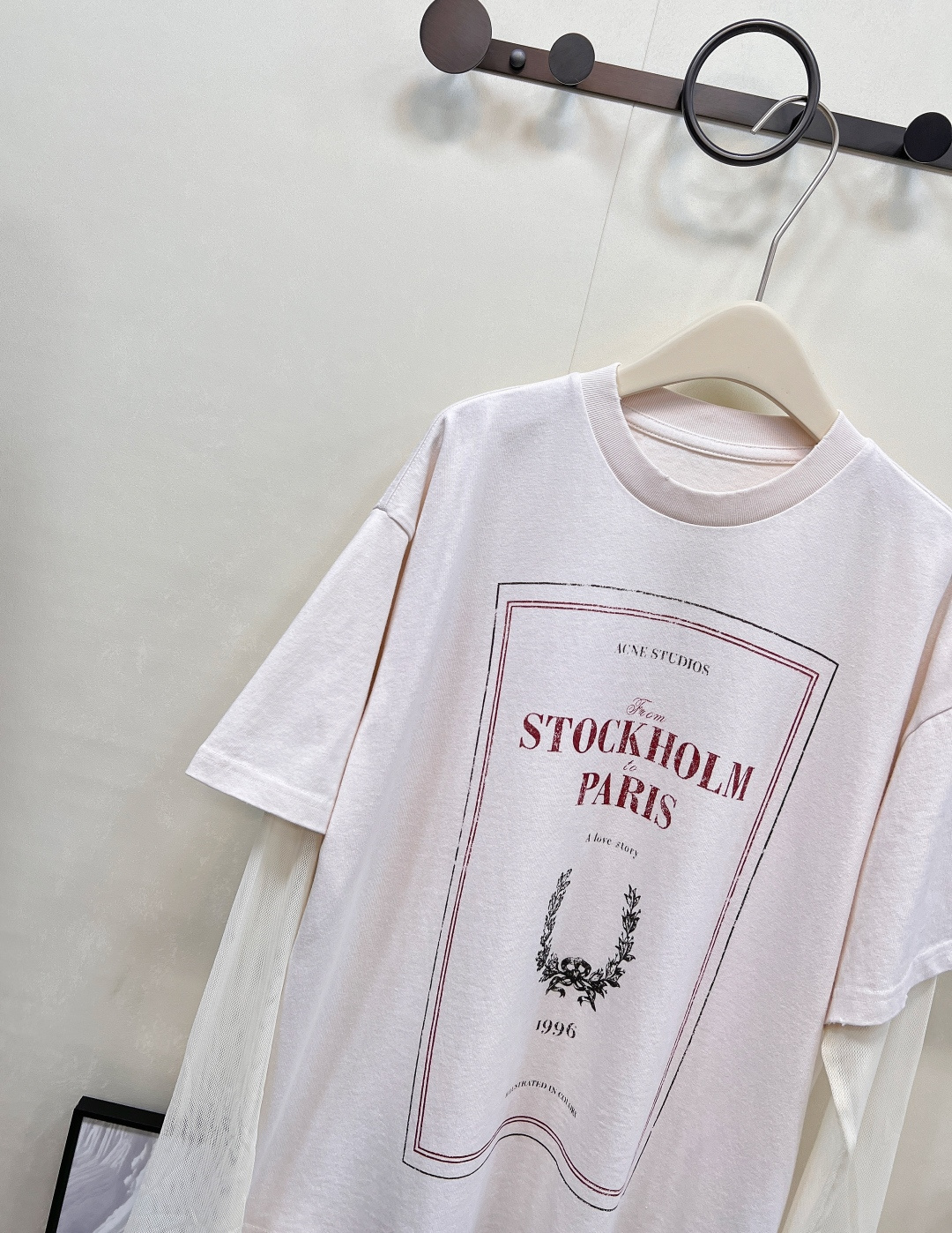 🆕Acne Studios 25Fw早秋新款 复古徽标印花宽松假两件长袖网纱T恤丨⚠独家高版出品！这种假