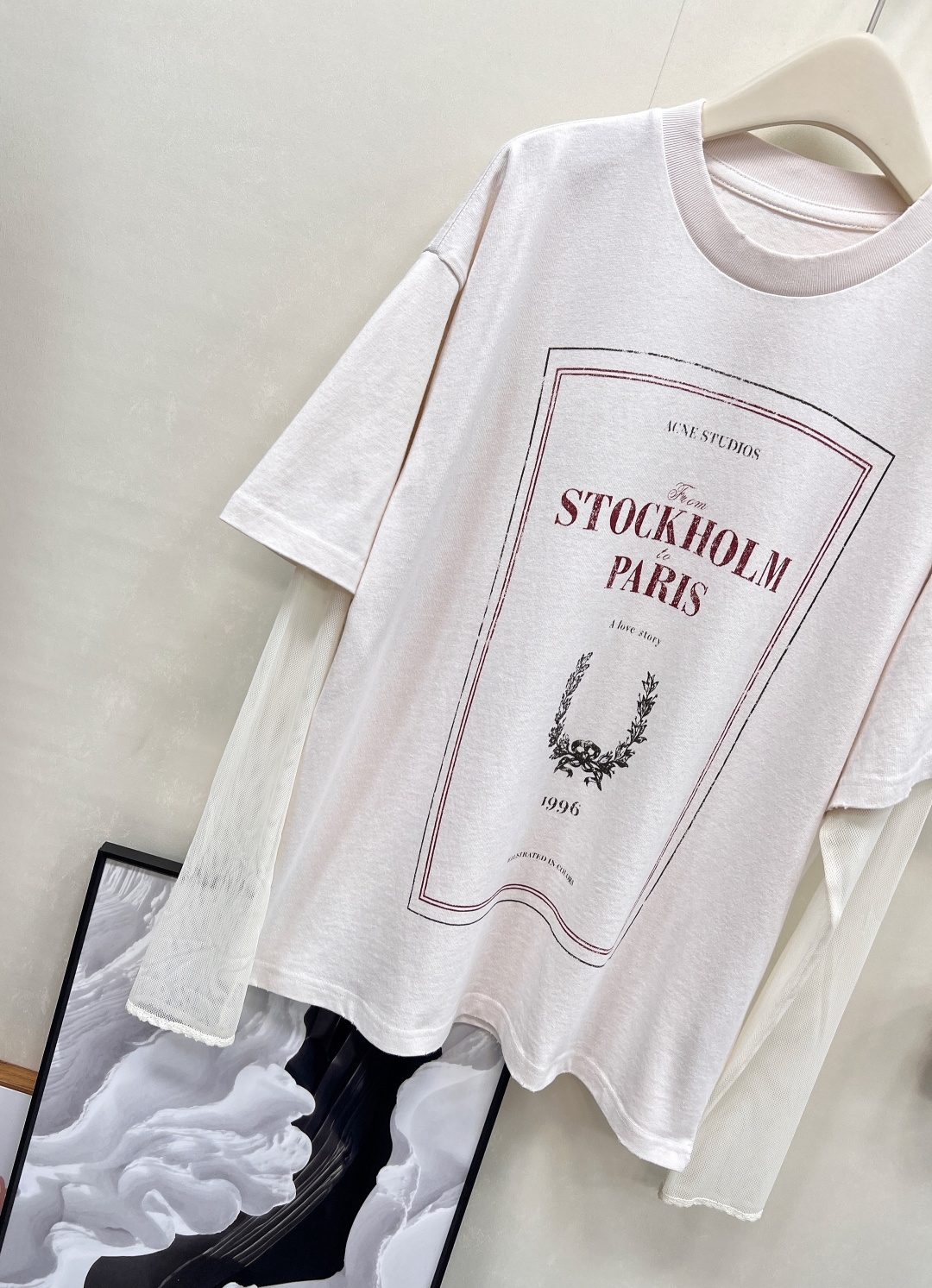 🆕Acne Studios 25Fw早秋新款 复古徽标印花宽松假两件长袖网纱T恤丨⚠独家高版出品！这种假