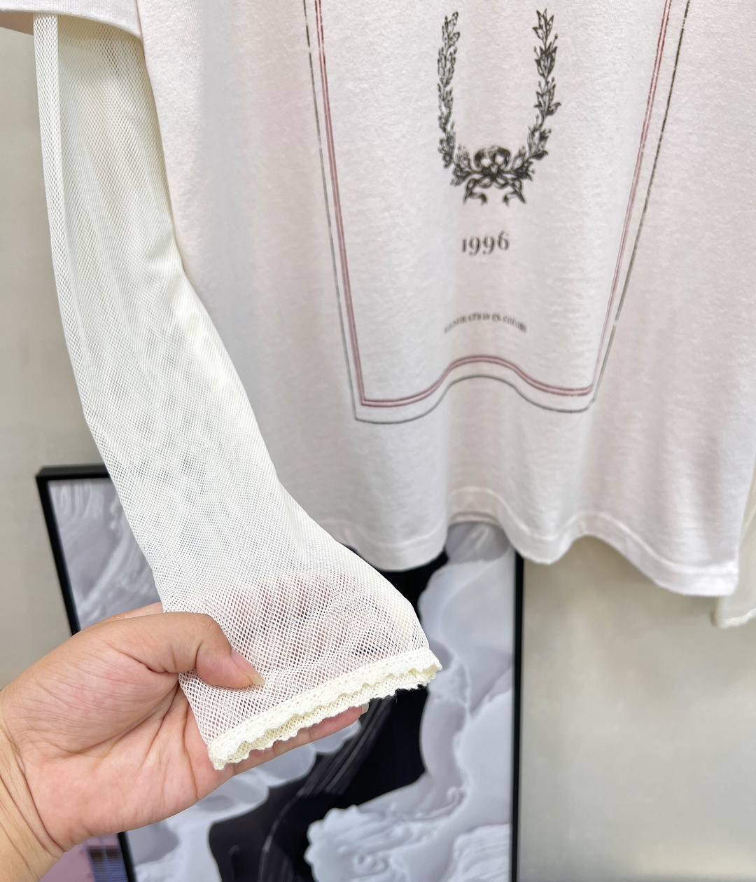 🆕Acne Studios 25Fw早秋新款 复古徽标印花宽松假两件长袖网纱T恤丨⚠独家高版出品！这种假