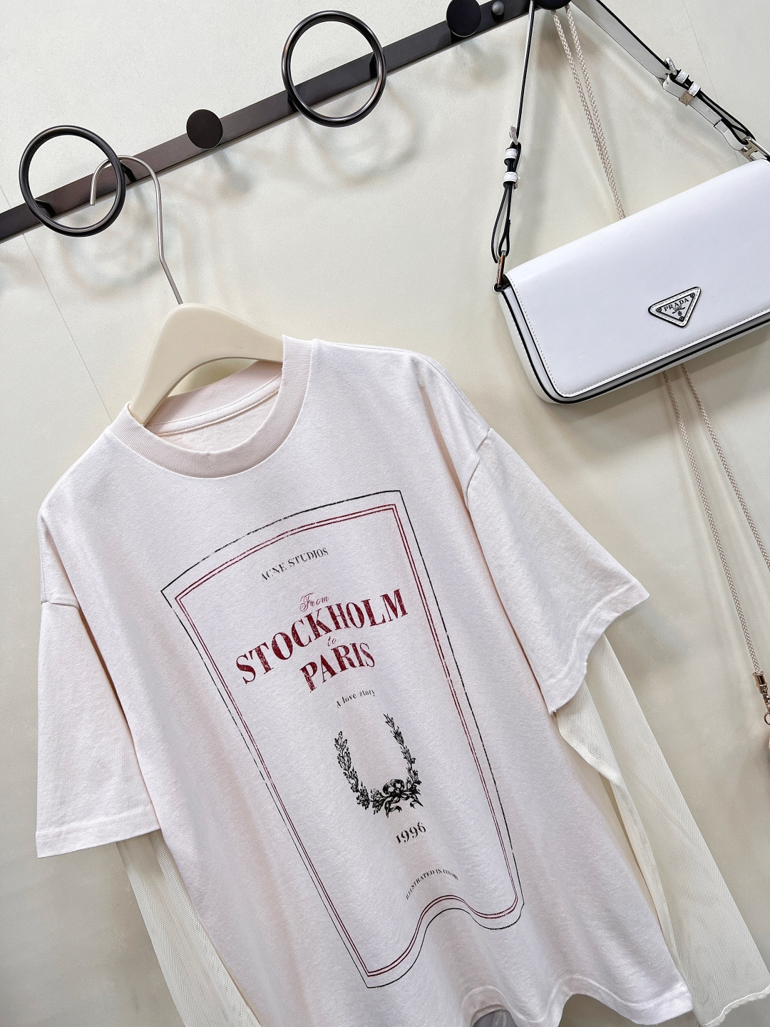 🆕Acne Studios 25Fw早秋新款 复古徽标印花宽松假两件长袖网纱T恤丨⚠独家高版出品！这种假