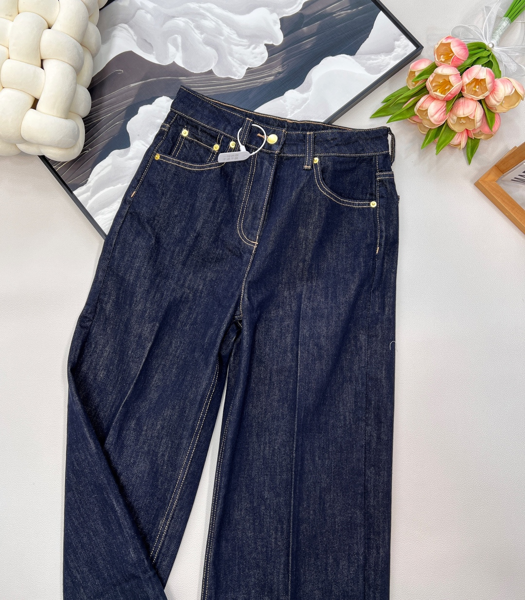 🆕𝐋𝐎𝐔𝐈𝐒 𝐕𝐔𝐈𝐓𝐓𝐎𝐍新款老花字花印花卷边牛仔长裤，定制YB斜纹棉牛仔材质 多重水洗 呈现出挺括质