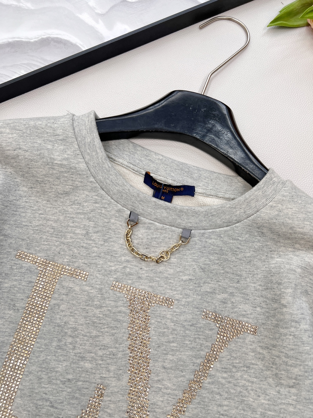 🆕Louis Vuitton25Fw早秋新款字母烫钻链条长款卫衣丨⚠独家高版出品！长款套头卫衣裁剪 可上